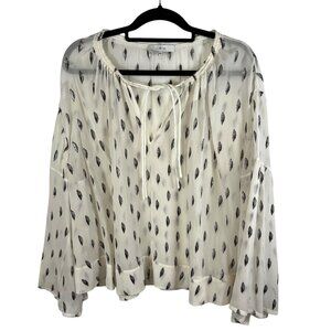IRO Metallic Rain Drop Print Sheer Blouse Women’s Size 40/large Designer *Flawed